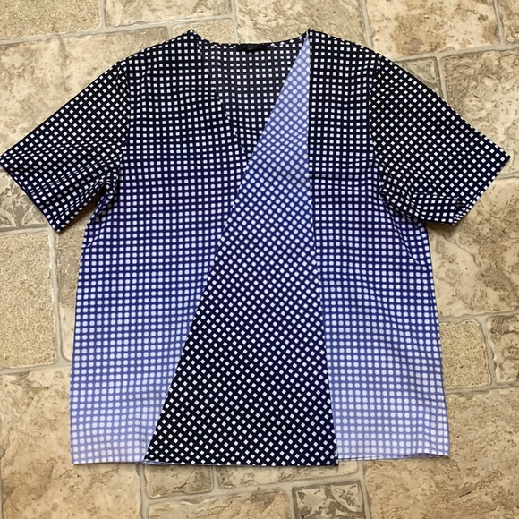 Women's Blue and Black Checkered Top - Picture 2 of 6